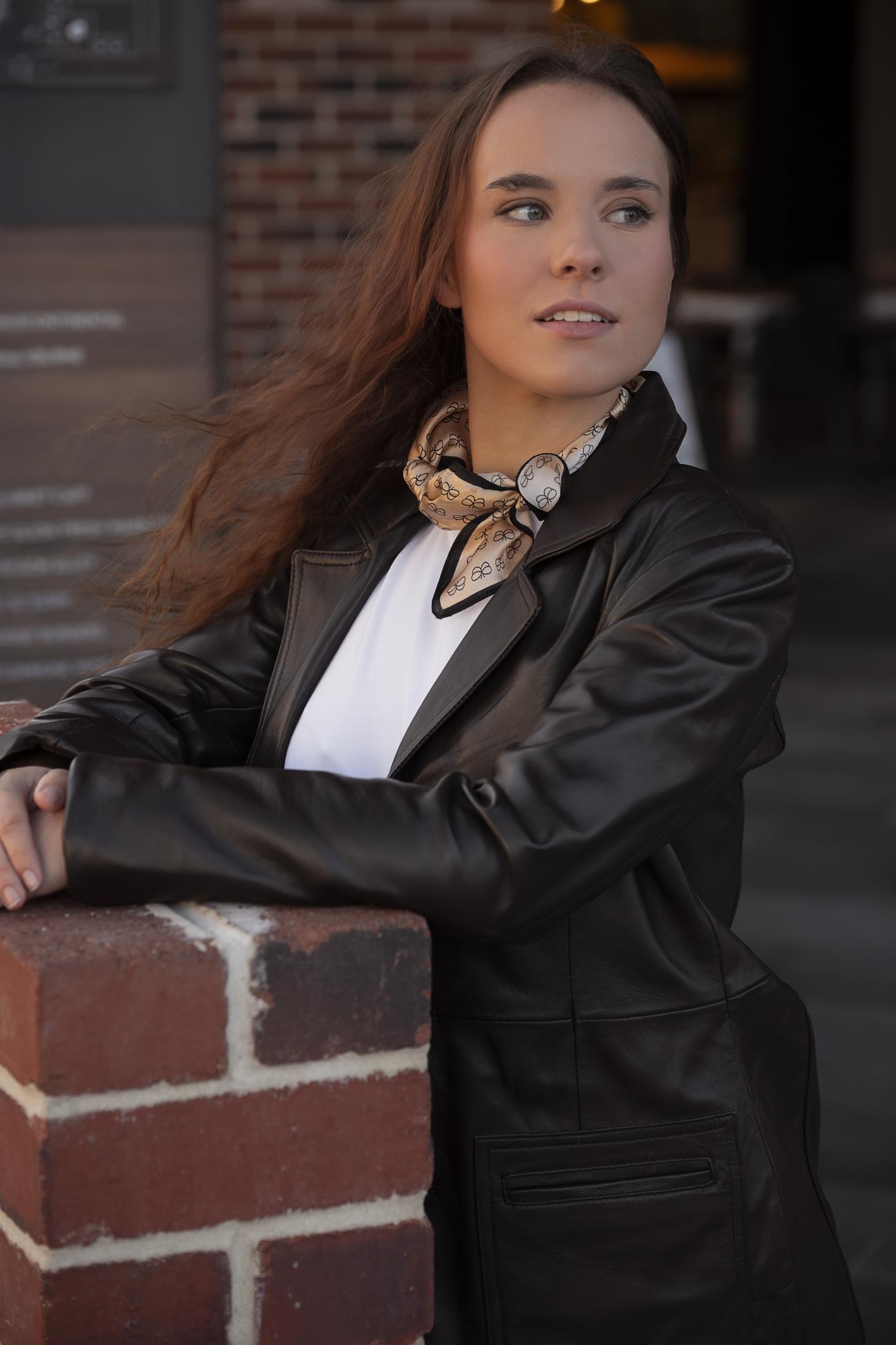 'Farrah' Leather Blazer - Dark Chocolate