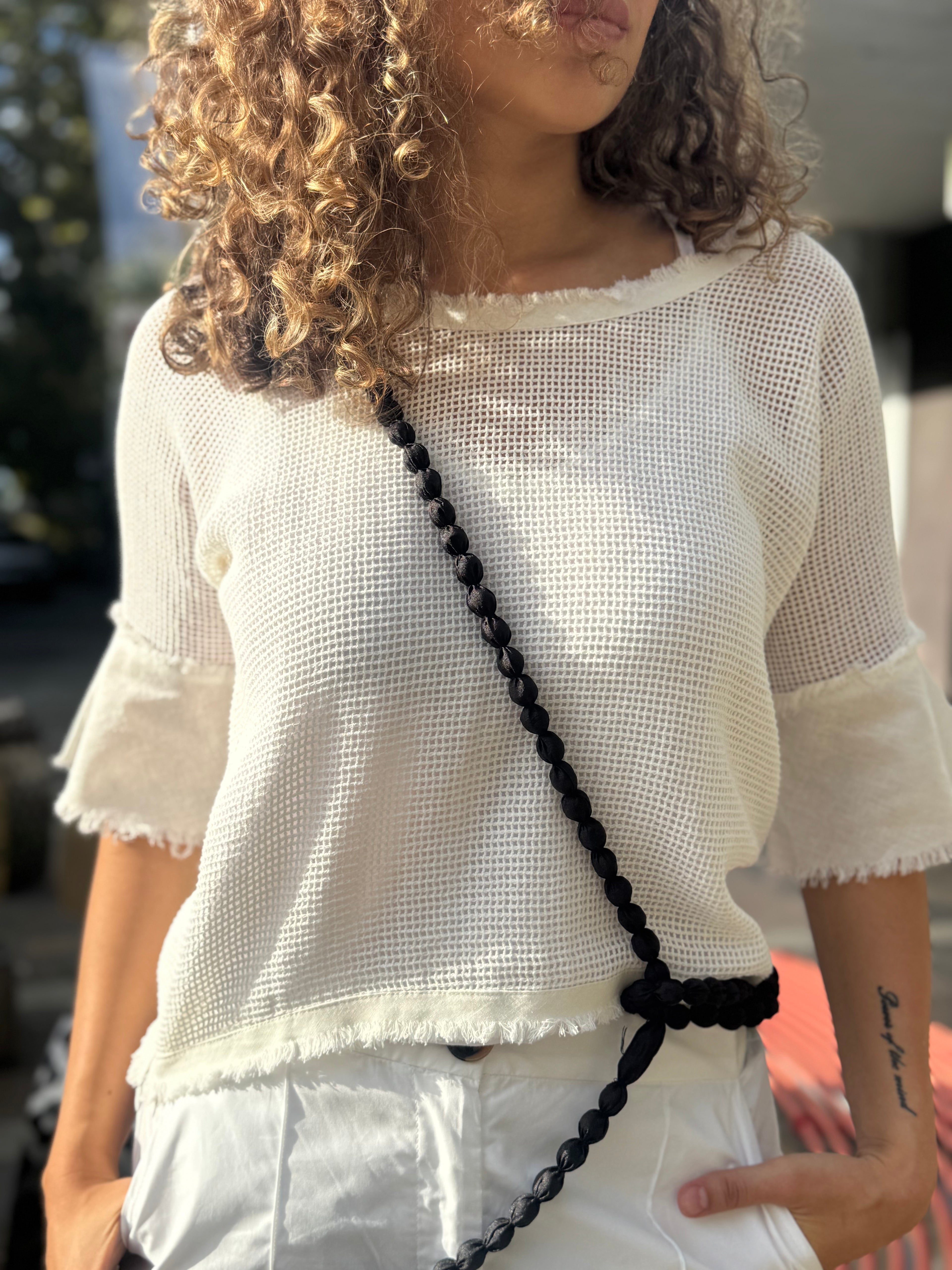 'Isla' Zip Mesh Top