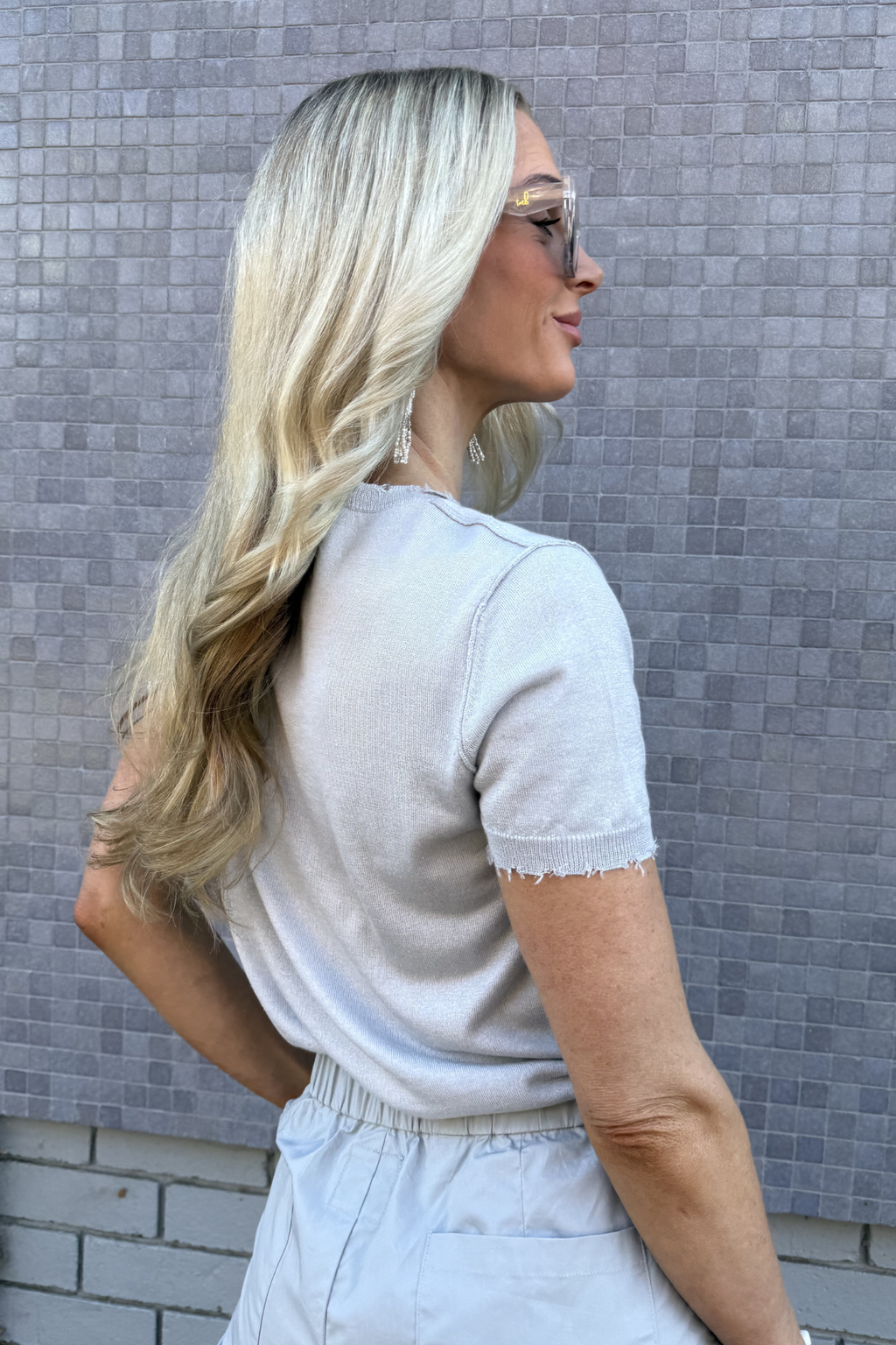 'Bridgette' Mongolian Short Sleeve - Cashmere Silk Knit
