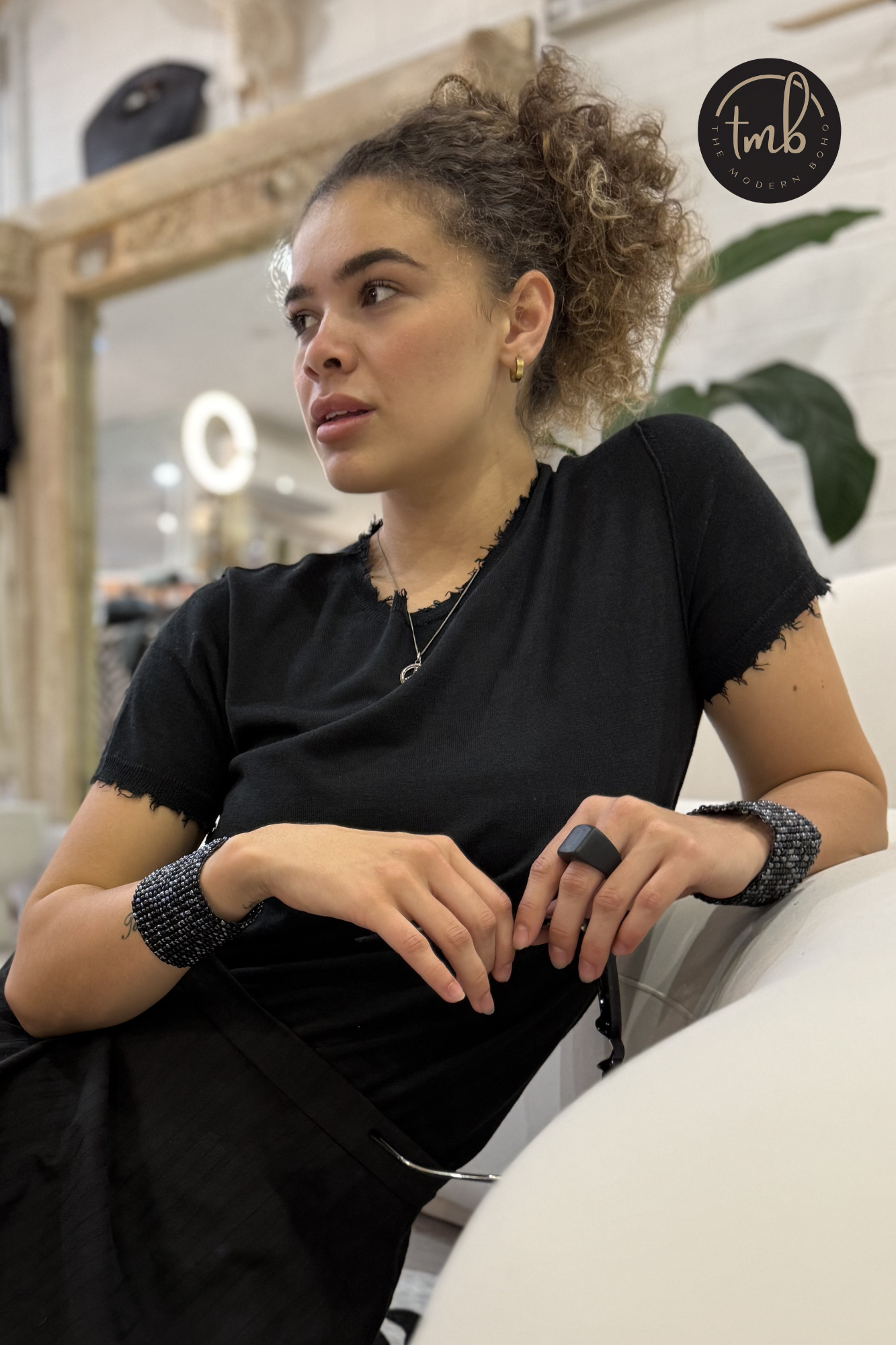 'Bridgette' Mongolian Short Sleeve - Cashmere Silk Knit