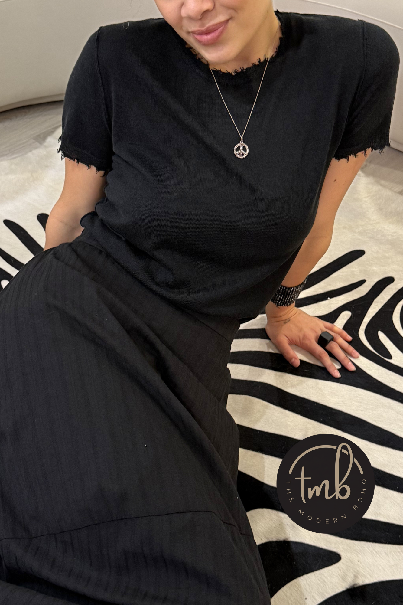 'Bridgette' Mongolian Short Sleeve - Cashmere Silk Knit