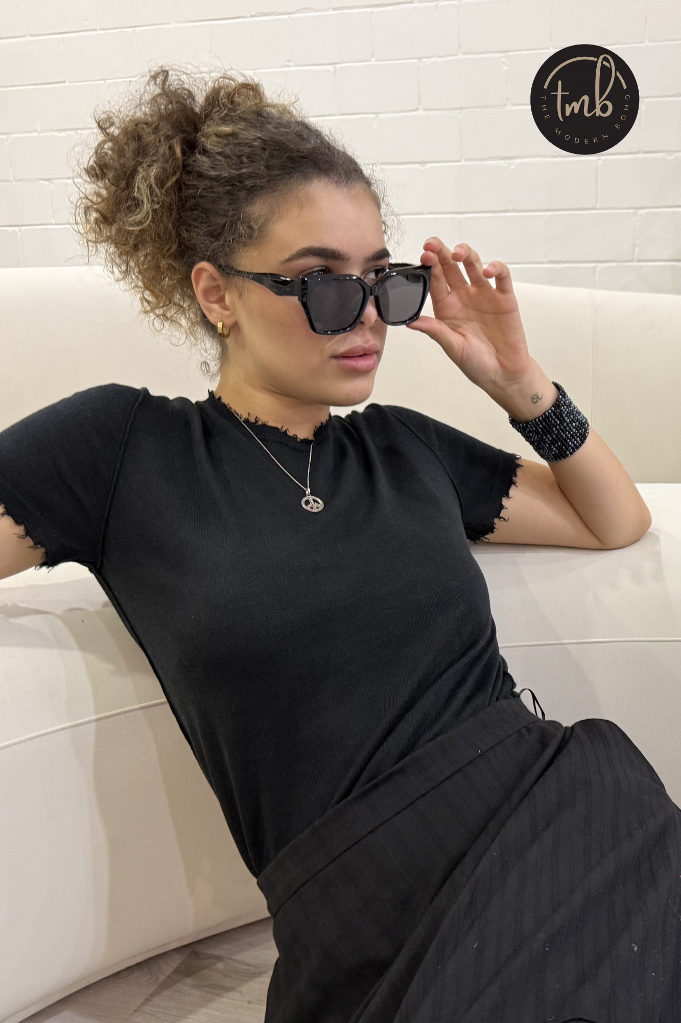 'Bridgette' Mongolian Short Sleeve - Cashmere Silk Knit