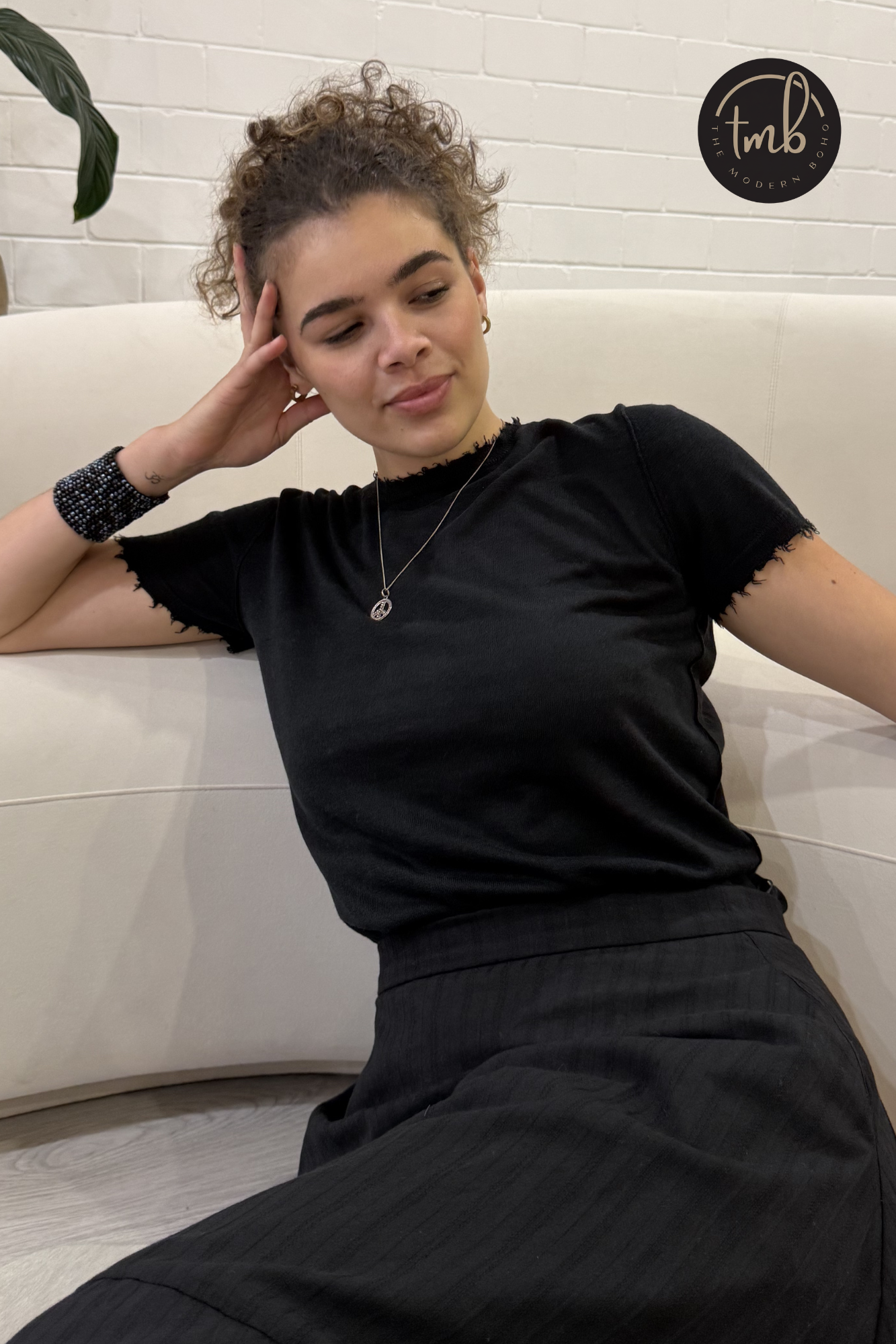 'Bridgette' Mongolian Short Sleeve - Cashmere Silk Knit