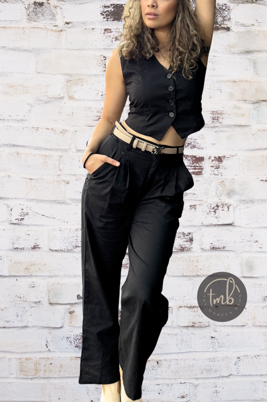 'Dixie' Straight Leg Linen Pants