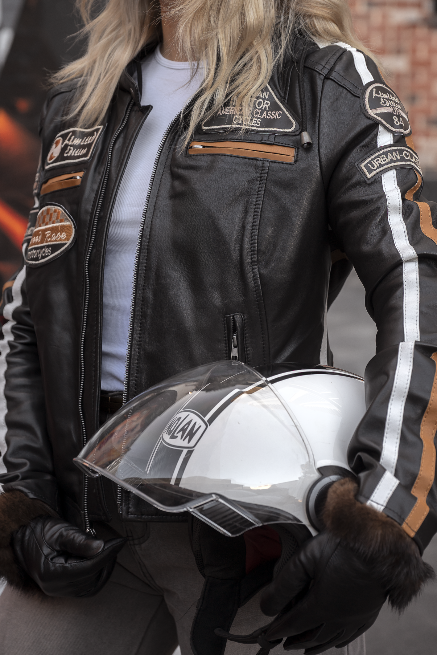 'Fifty- Eight' Ladies Motorbike Leather Jacket - Black