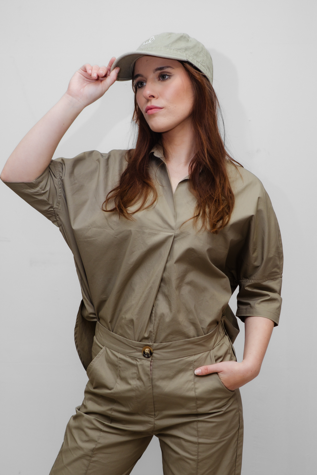 'Jerimia' Cotton Top - Military