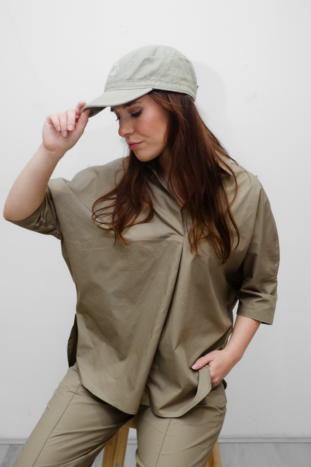 'Jerimia' Cotton Top - Military