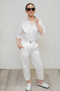'Jerimia' Cotton Pant - Utility White