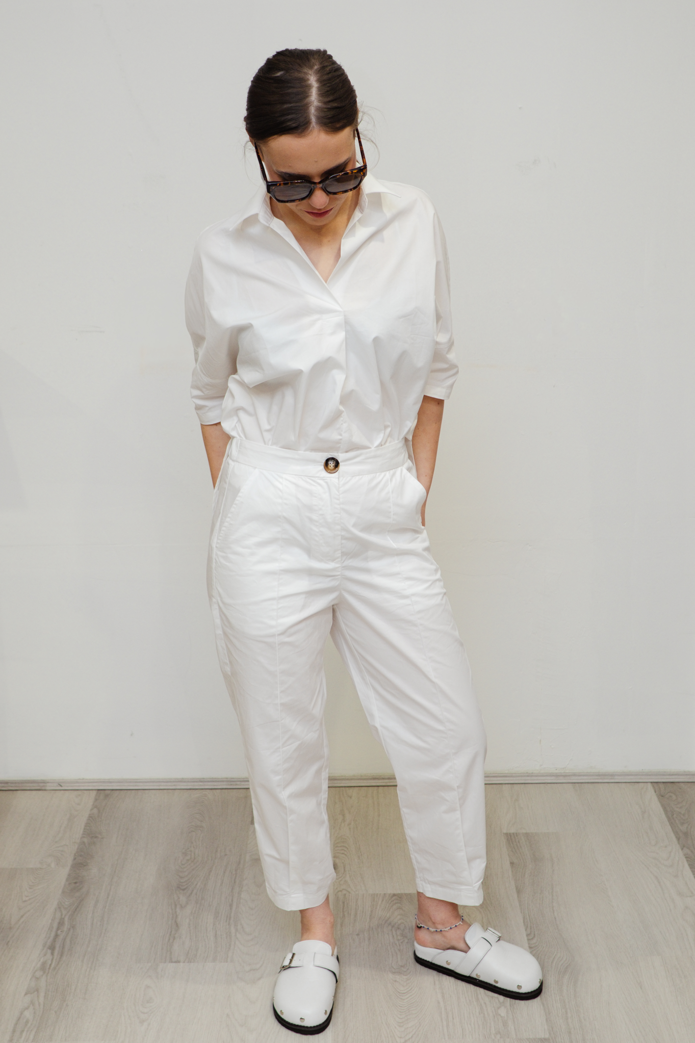'Jerimia' Cotton Pant - Utility White