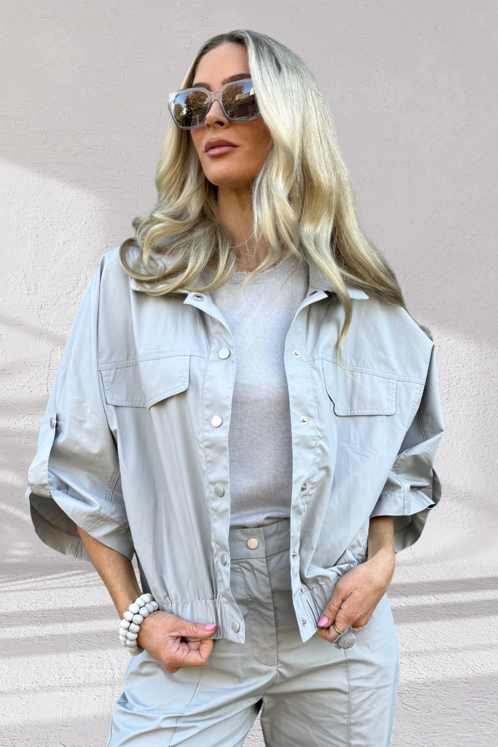 Jerimia Bomber Jacket - Silver Fox