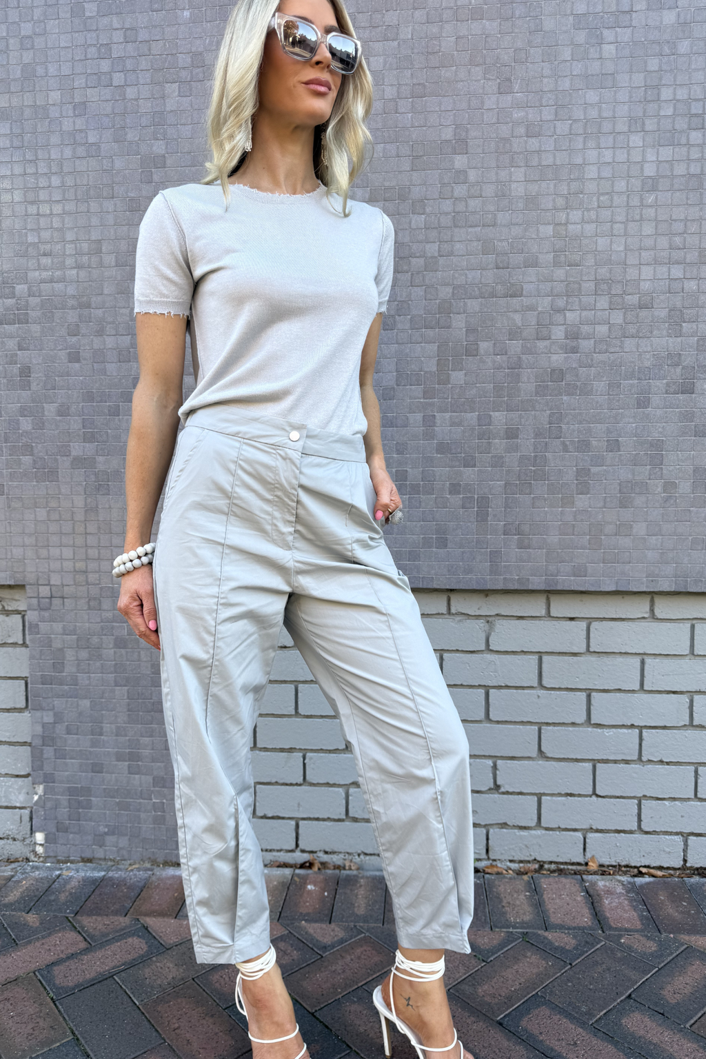 Jerimia Cotton Pant - Silver Fox