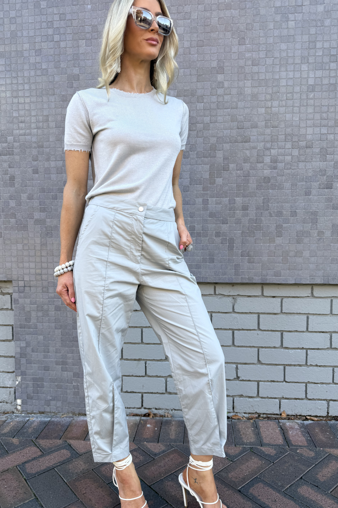 Jerimia Cotton Pant - Silver Fox