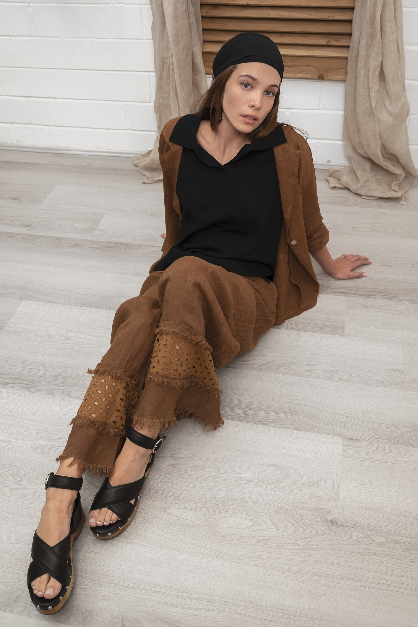 'Lola' Linen Blazer - Rust