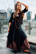 'Luminara' Linen Skirt - Black