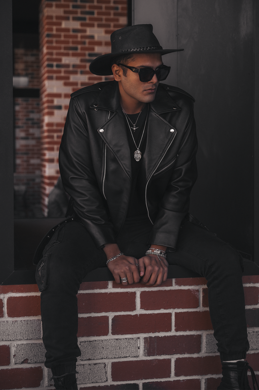 'Brando' Gents Biker Leather Jacket