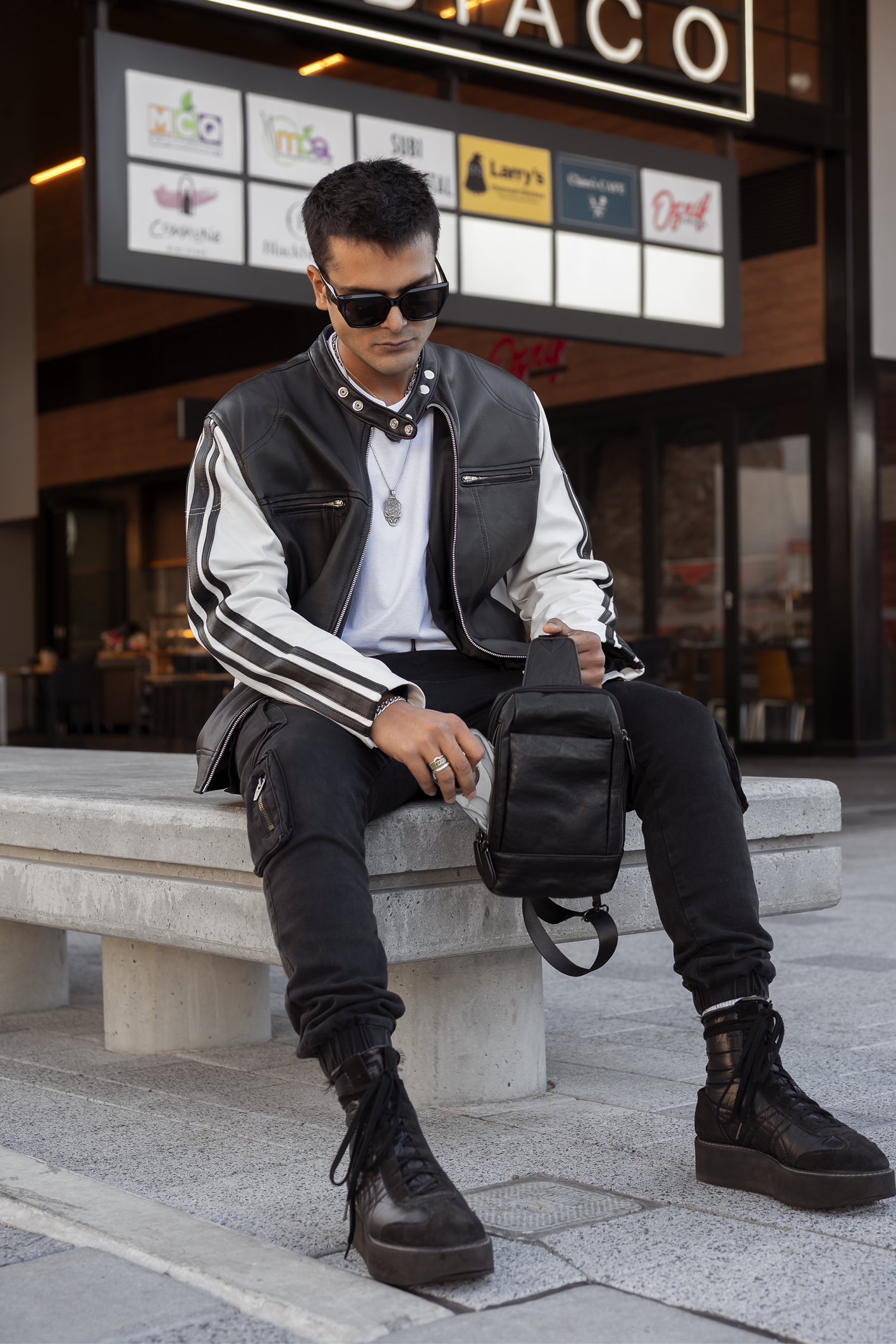 'Rebel' Gents Racer Leather Jacket