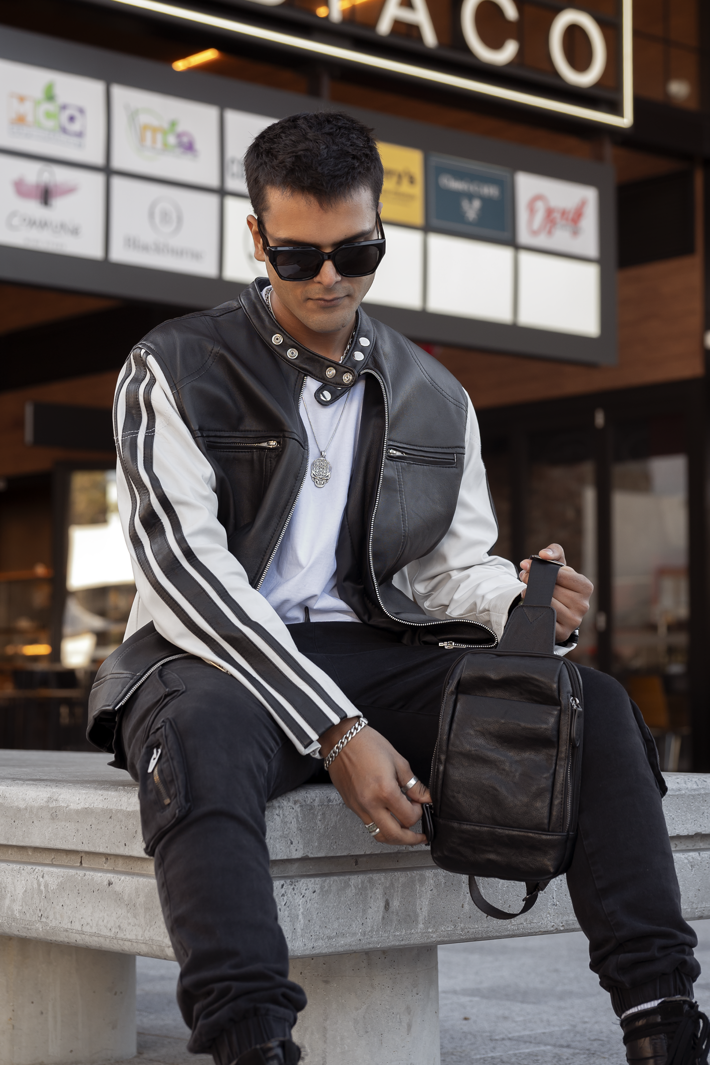 'Rebel' Gents Racer Leather Jacket