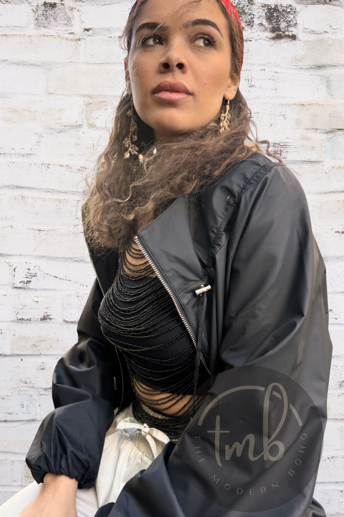 'River' Leather Anorak
