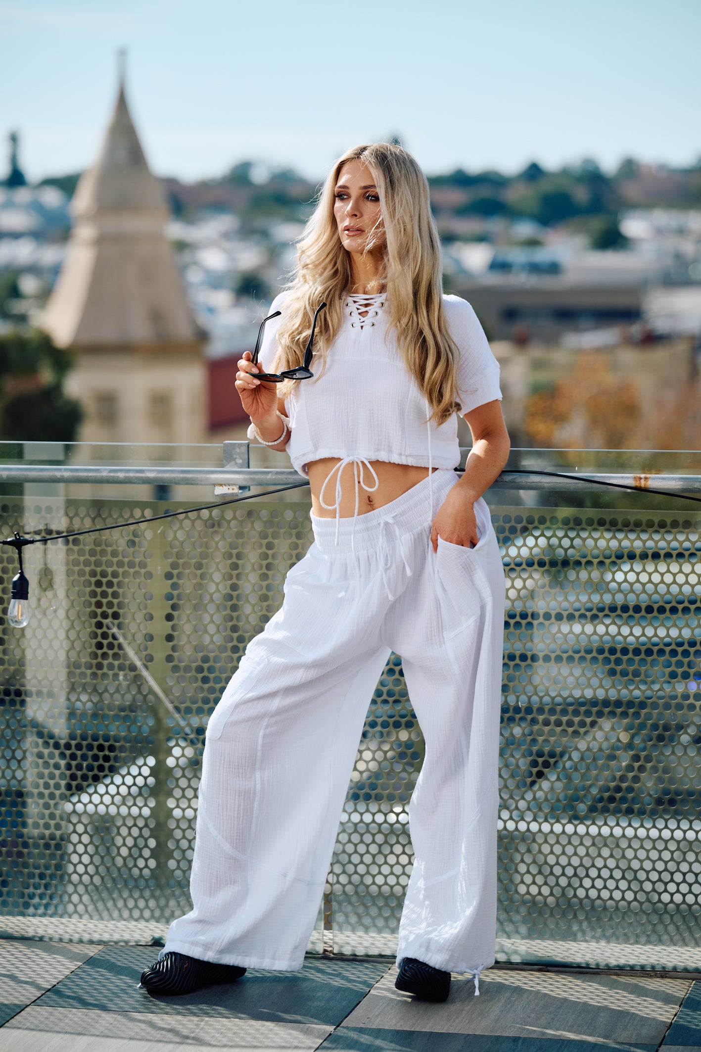 CLOUD Cotton Pant - White/ Black / Dove