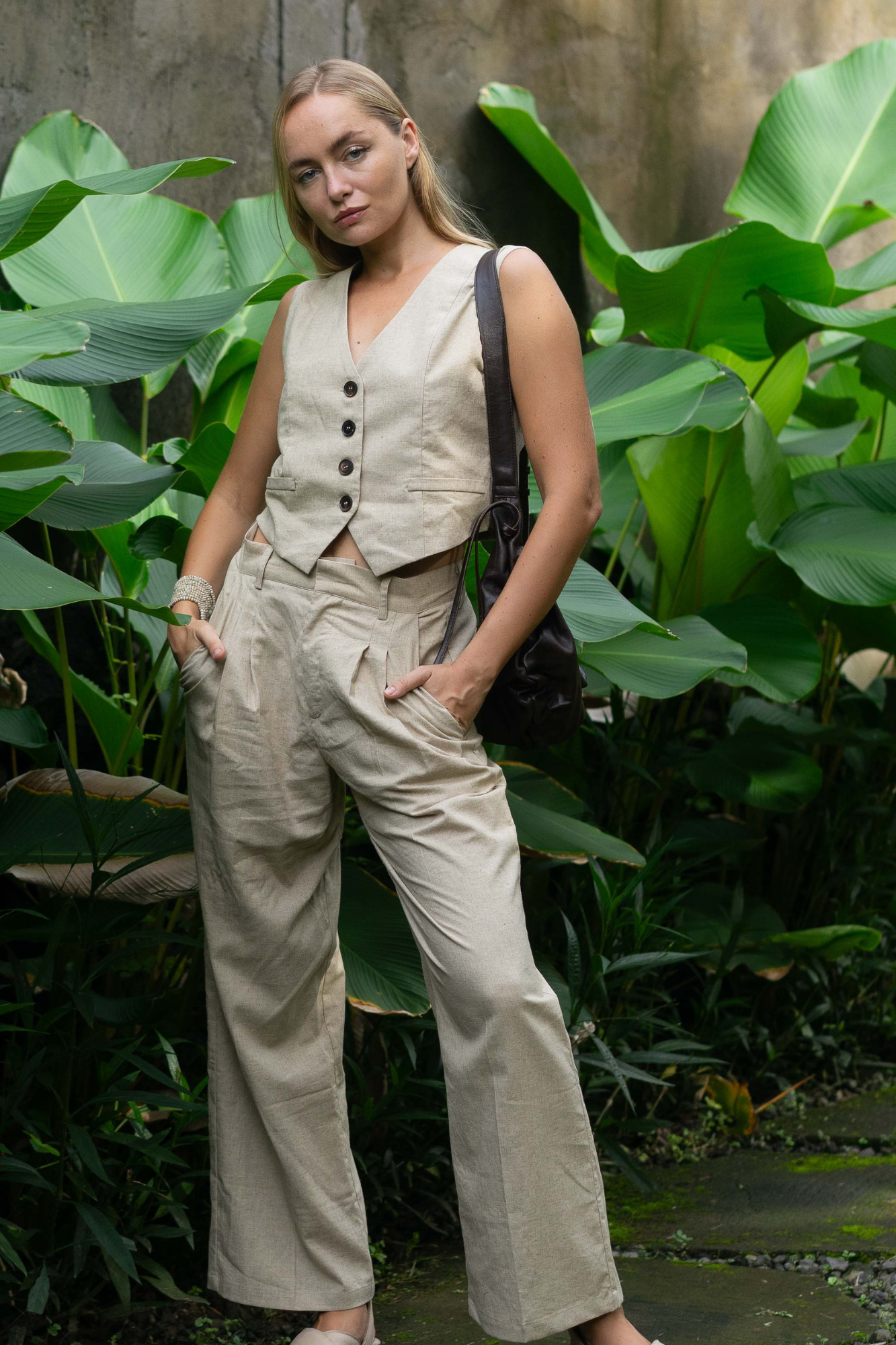 'Dixie' Straight Leg Linen Pants