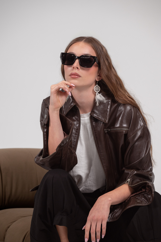 'Storm' Bomber Leather Jacket