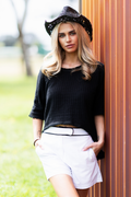 Harlow Cotton/Linen  Mesh Top