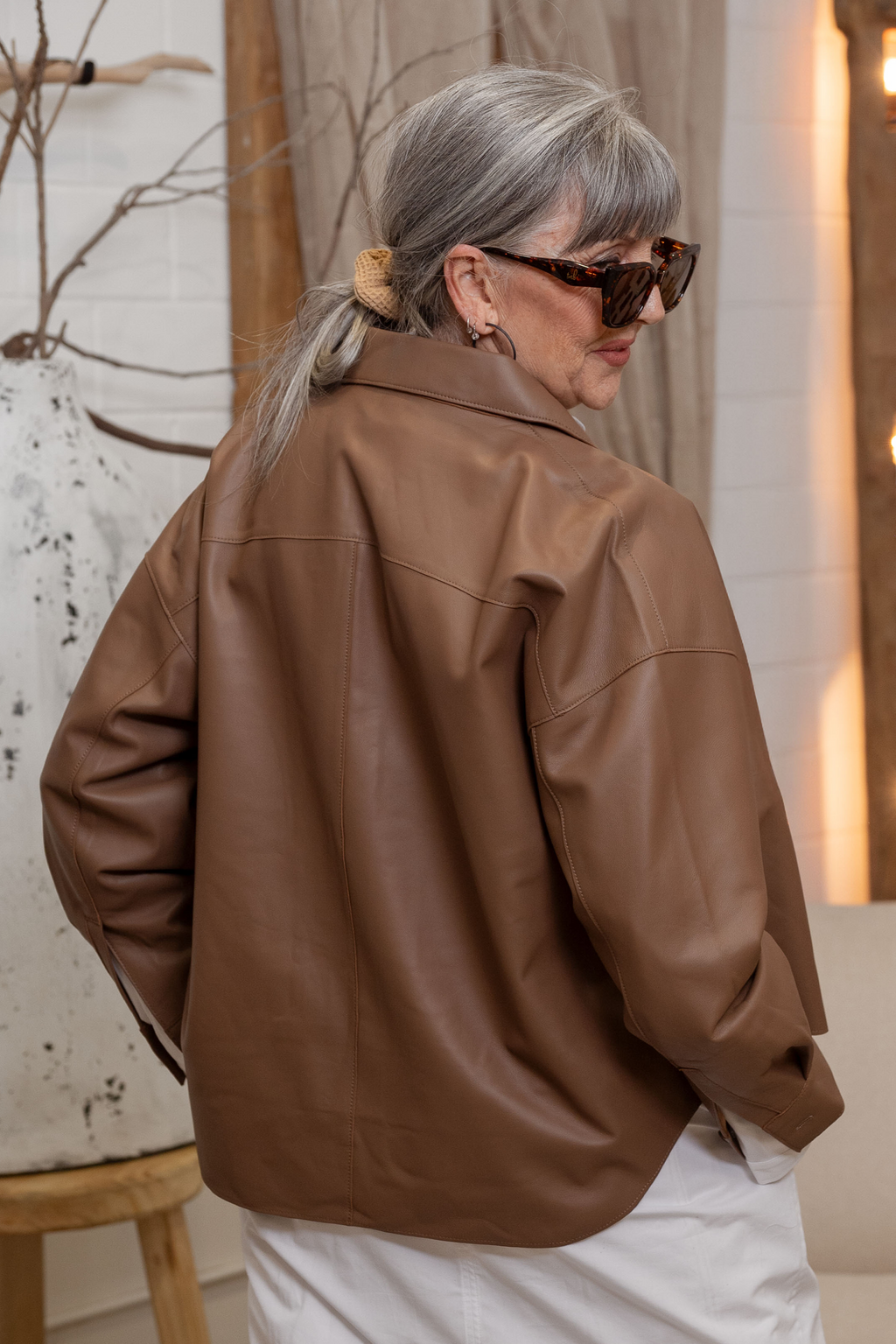 'Vin' Leather Jacket - Mocha