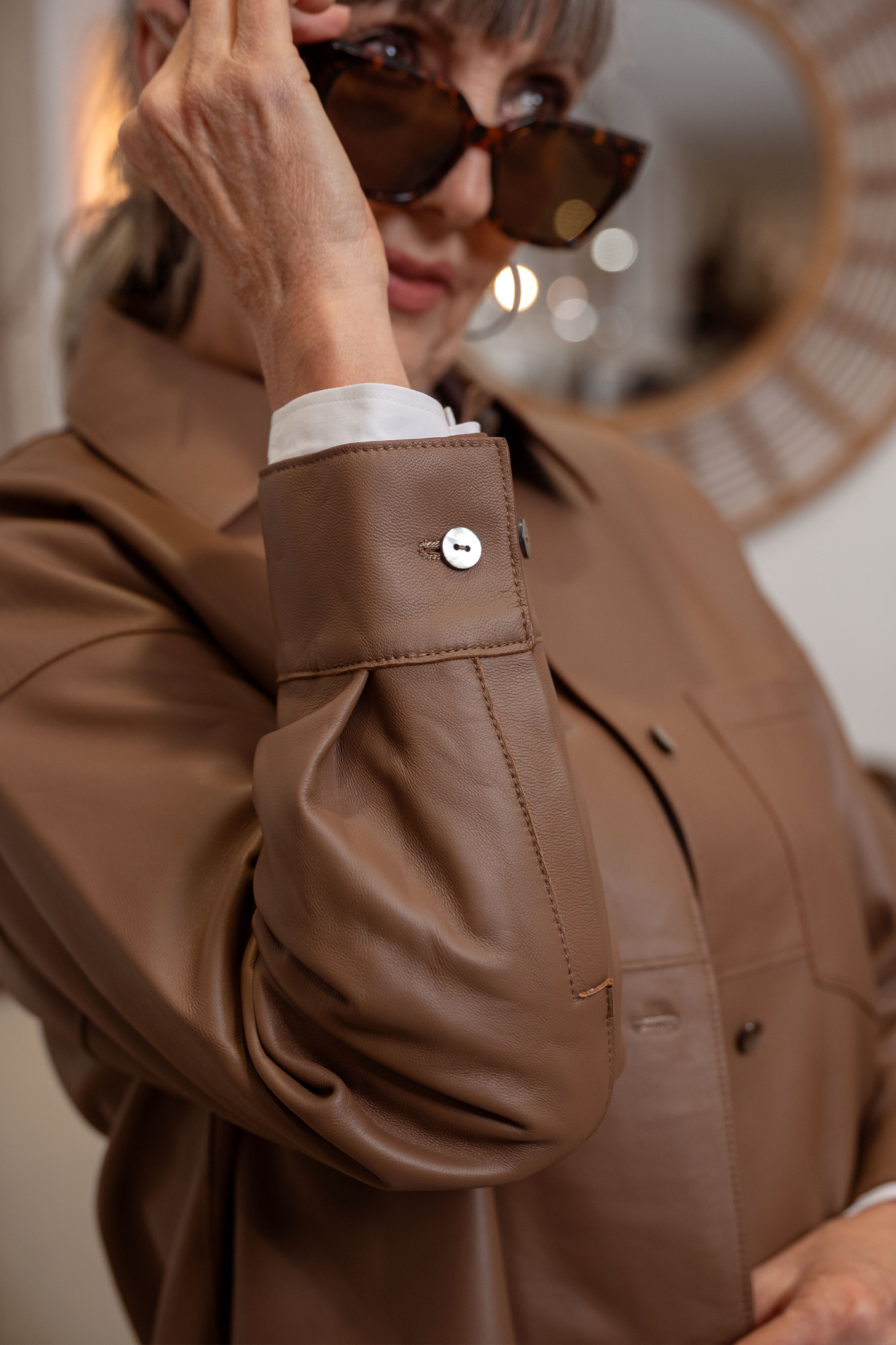 'Vin' Leather Jacket - Mocha