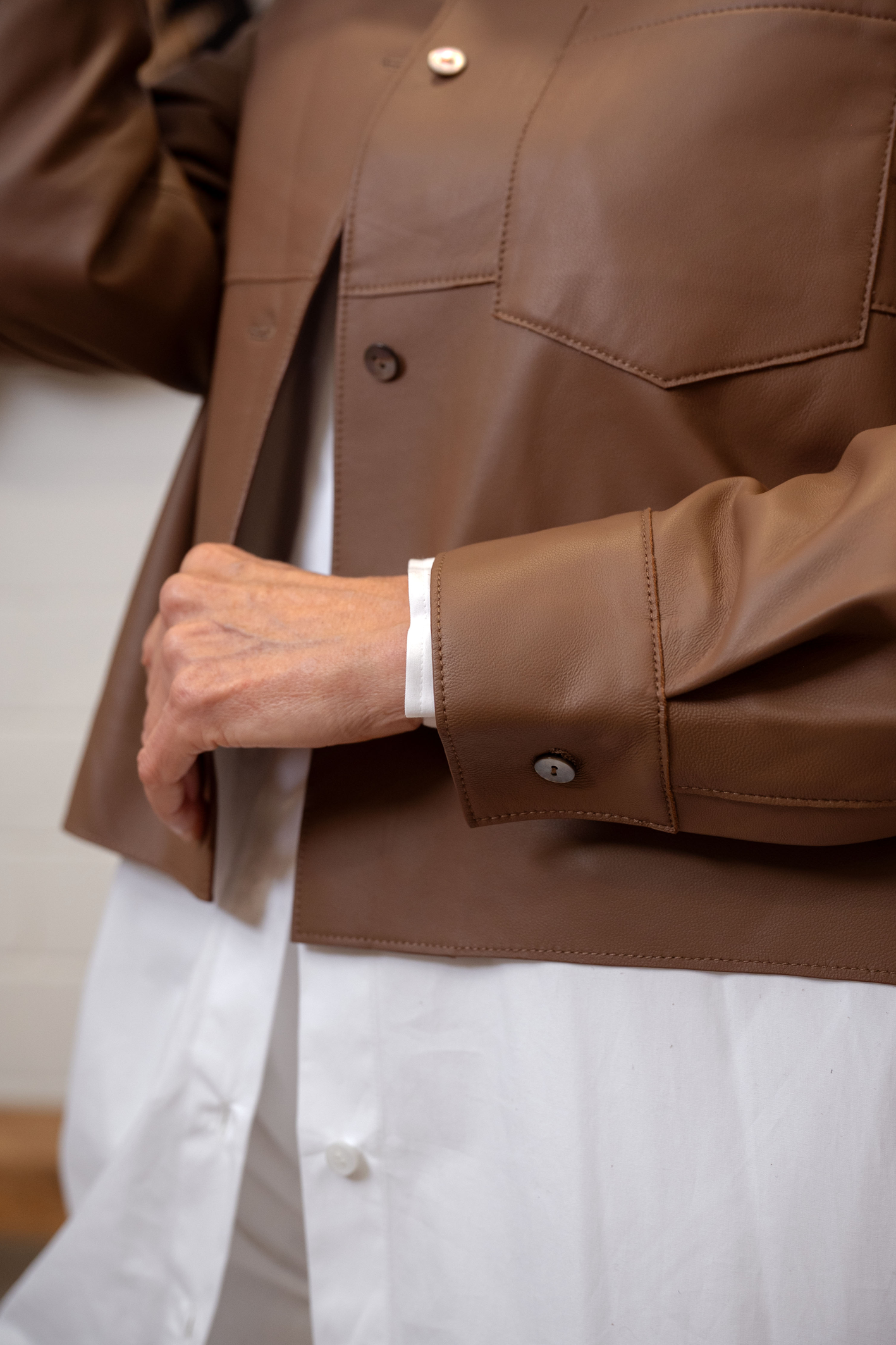 'Vin' Leather Jacket - Mocha