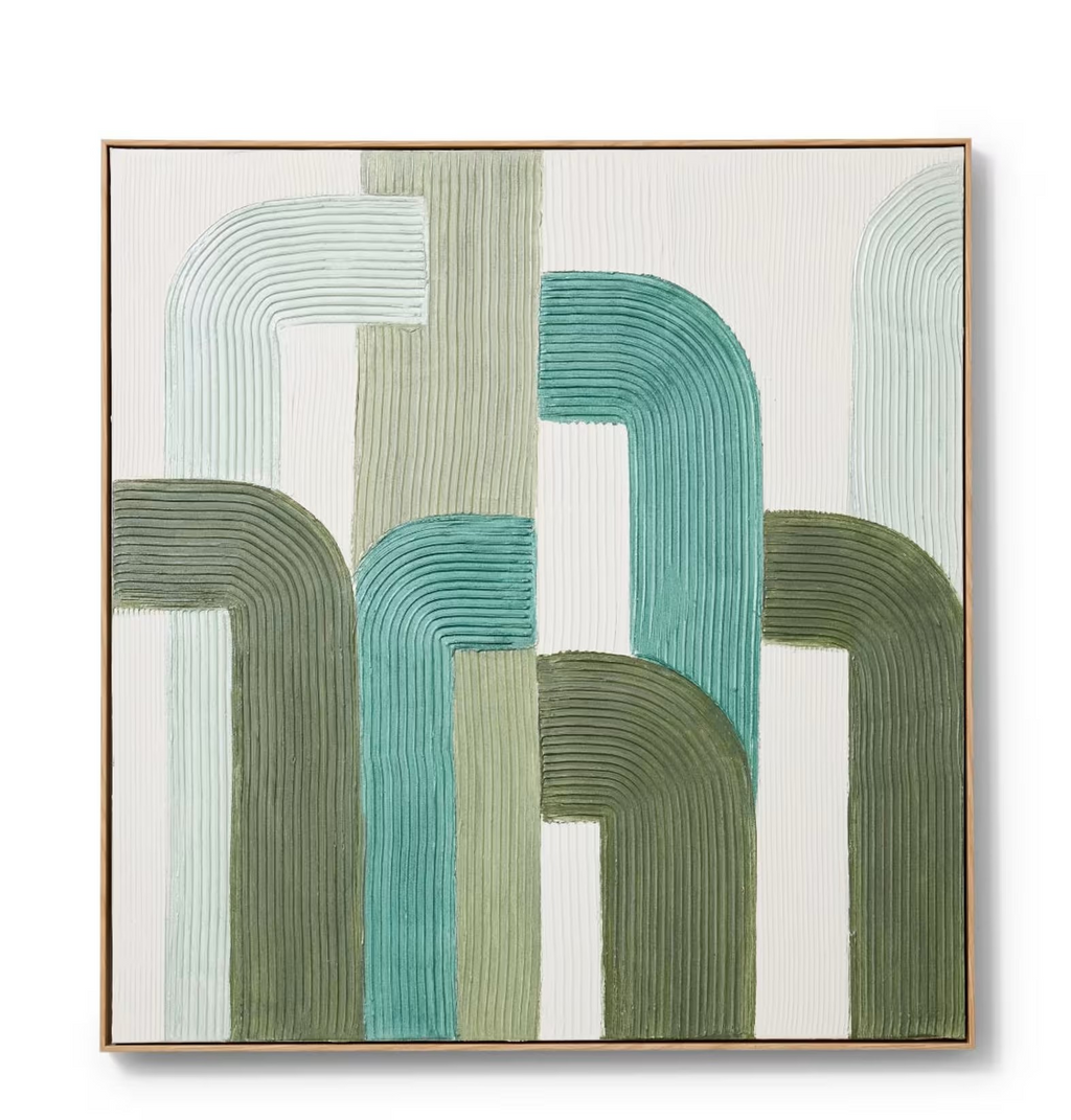 'Green Space' Abstract Framed Painting