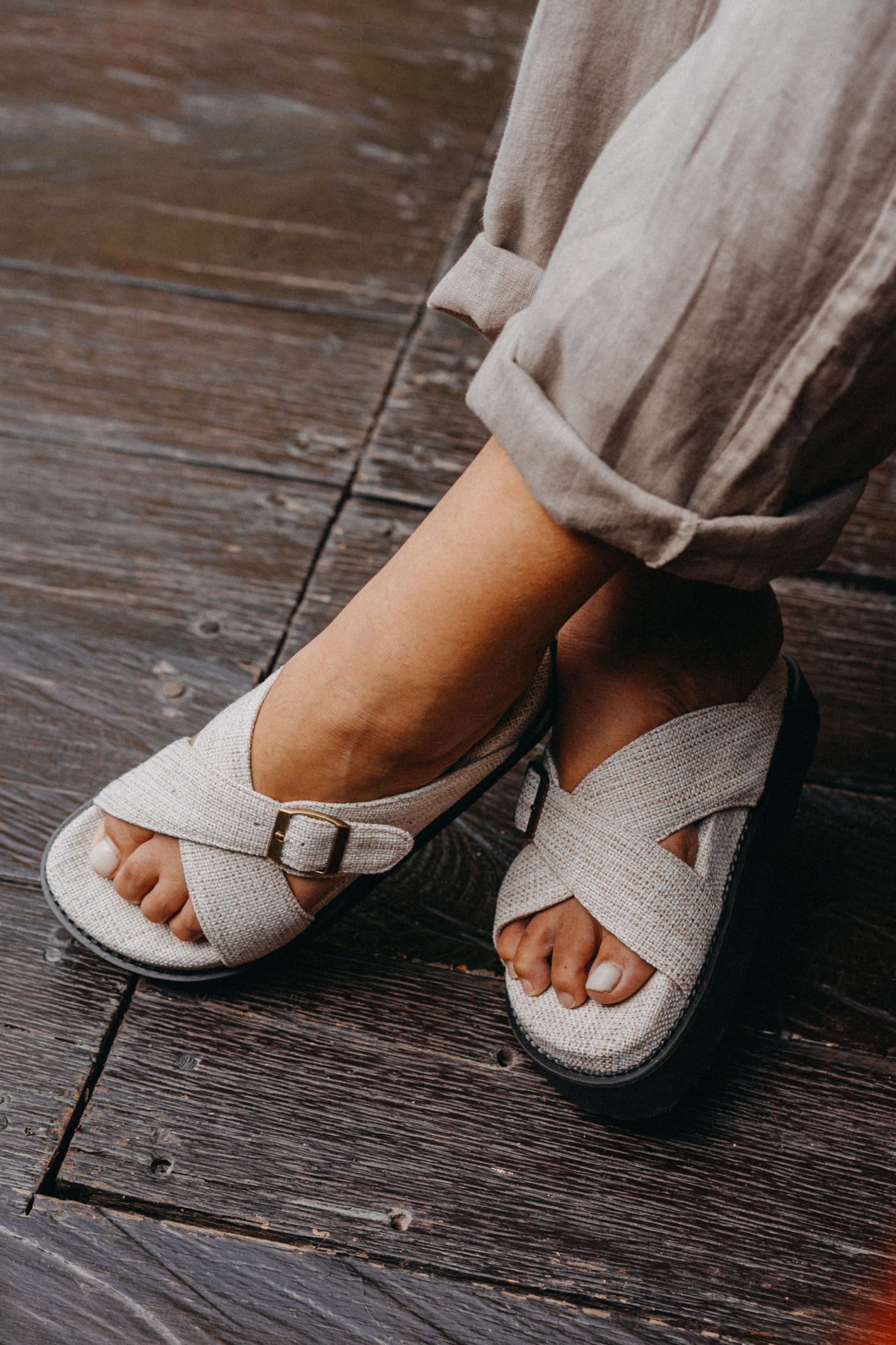 'The Cloud' Slip On Linen Slide