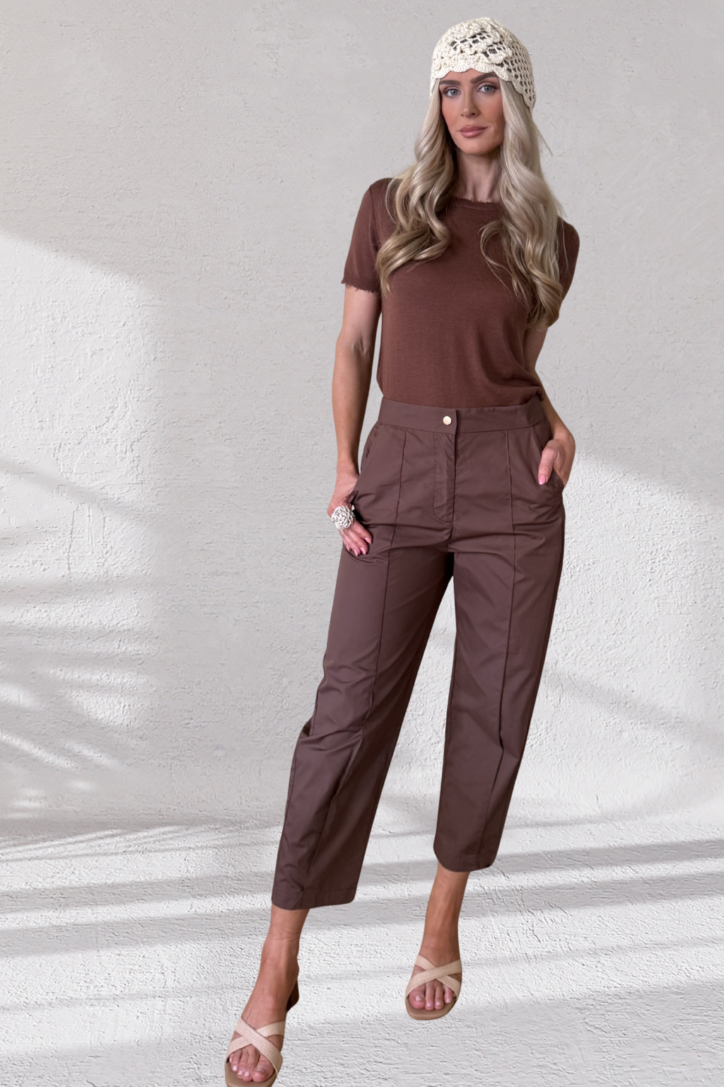 Jerimia Cotton Pant - Burnt Umber