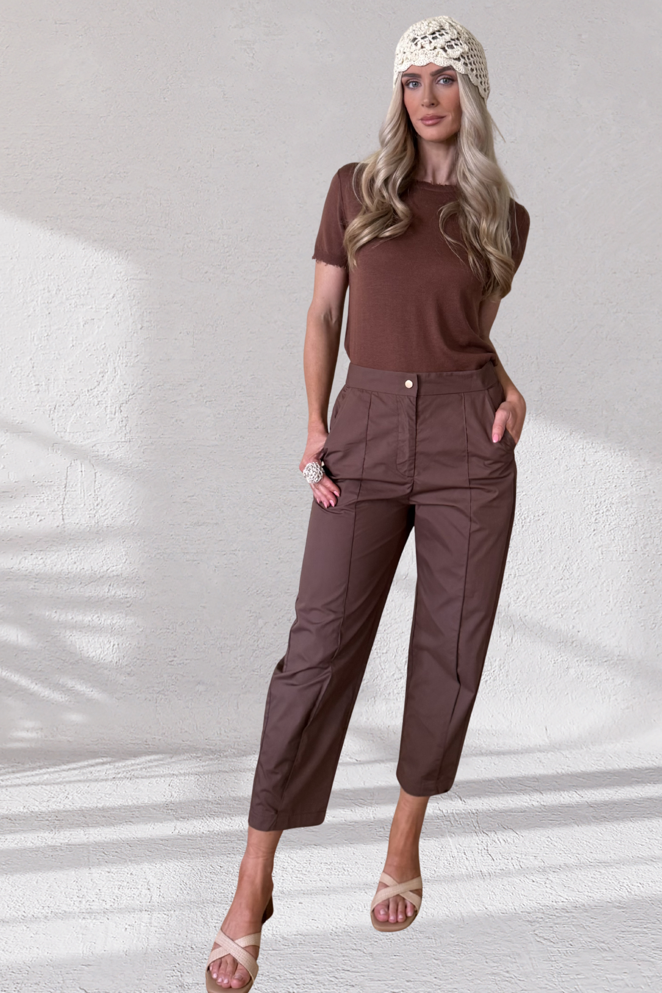 Jerimia Cotton Pant - Burnt Umber