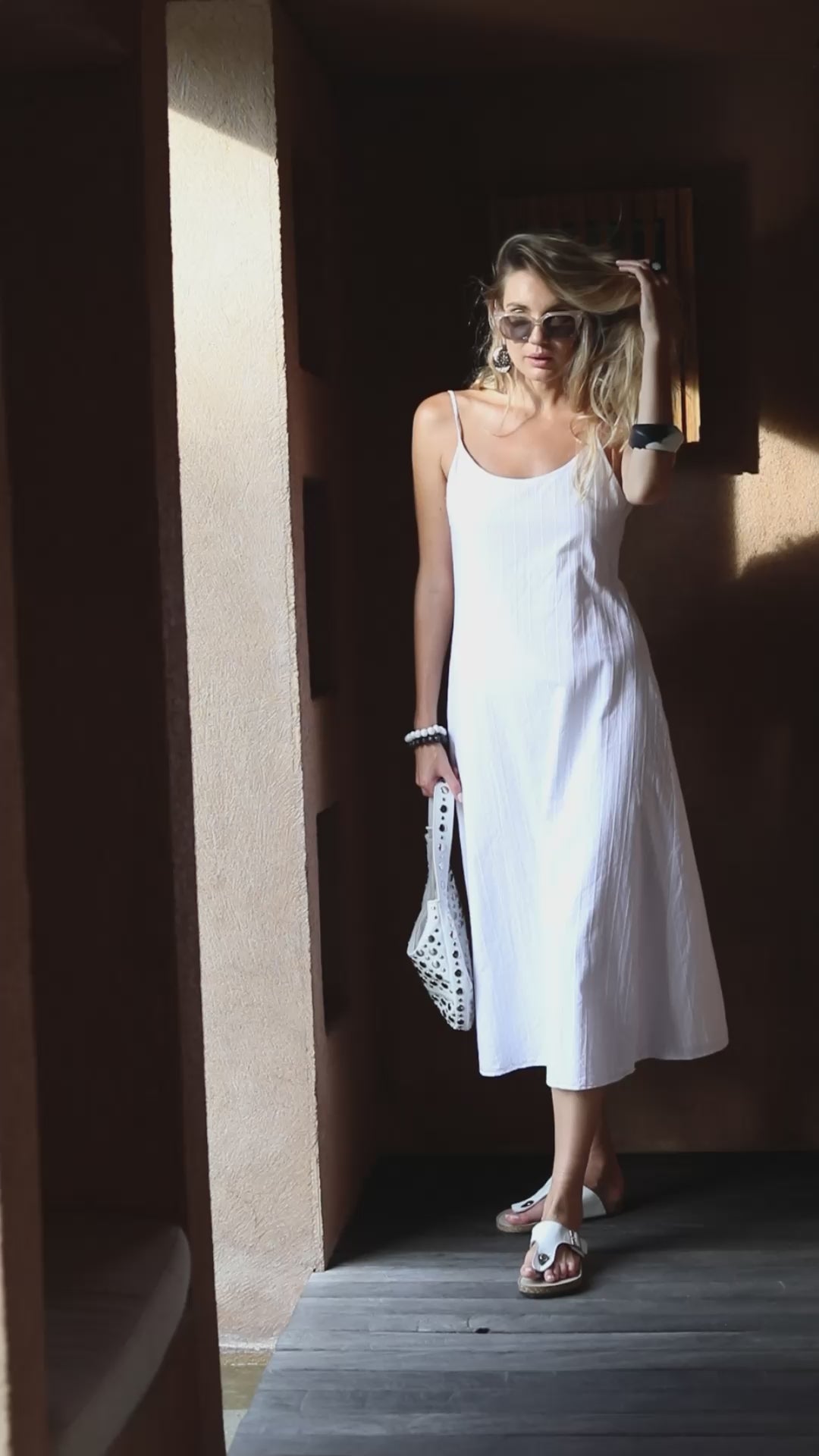 'Nahla' Cotton Dress - White