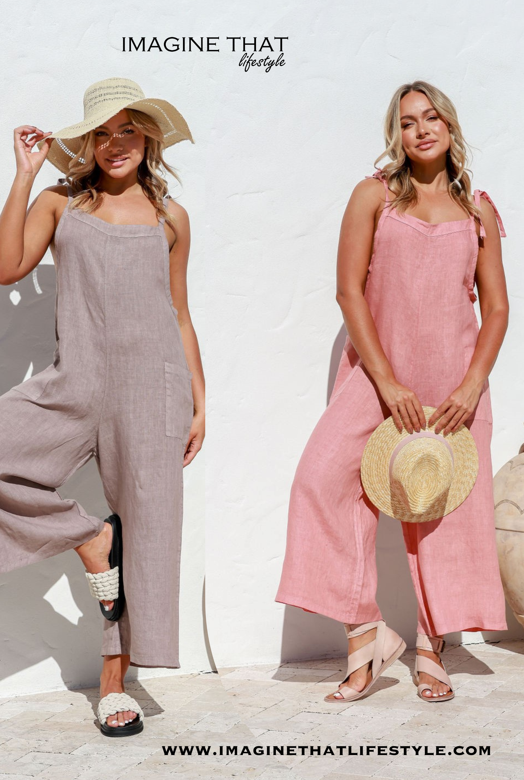 'Gelsa' Linen Jumpsuit - White In Stock